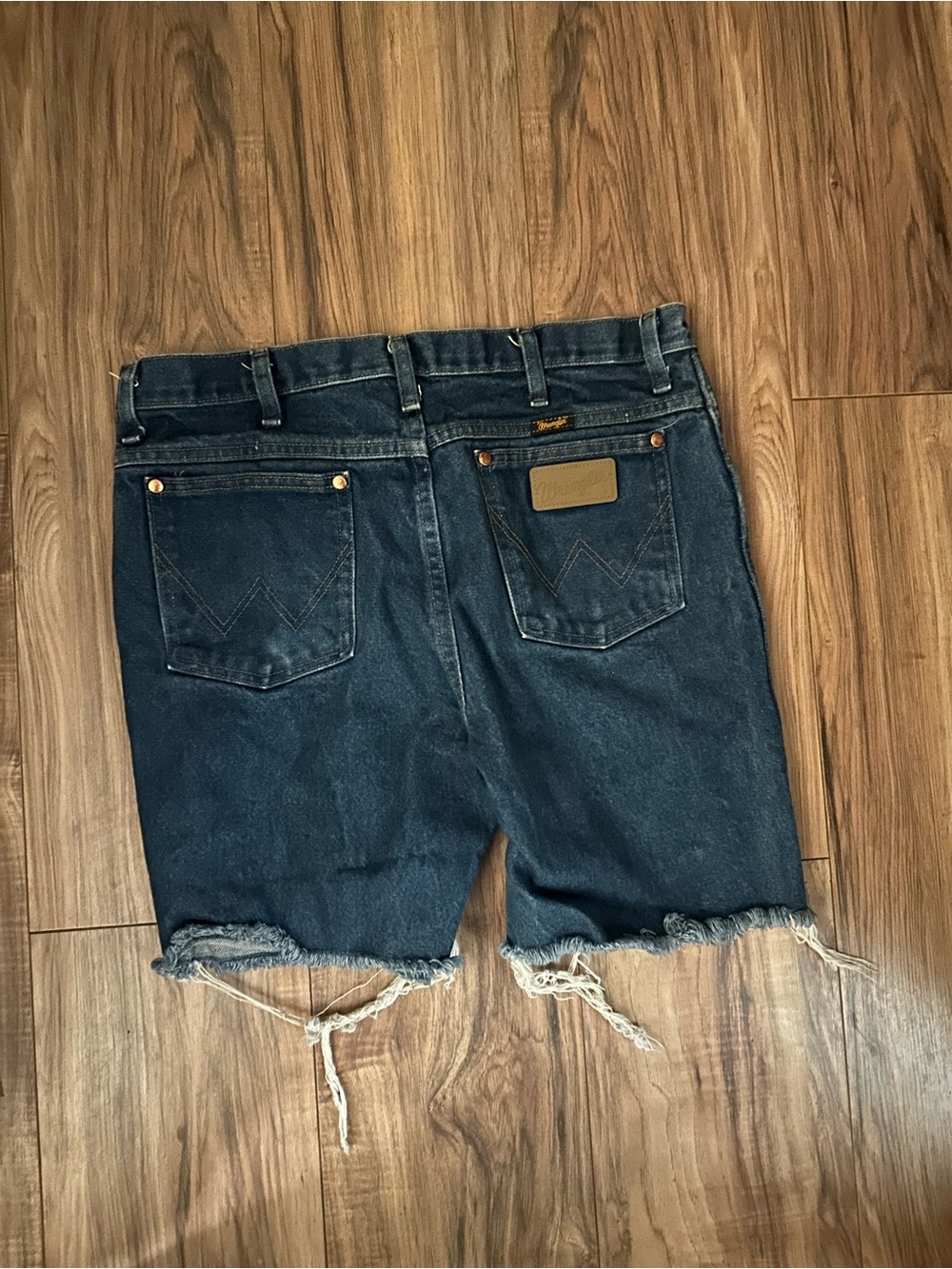 Wrangler Dark Blue Denim Cutoff Shorts